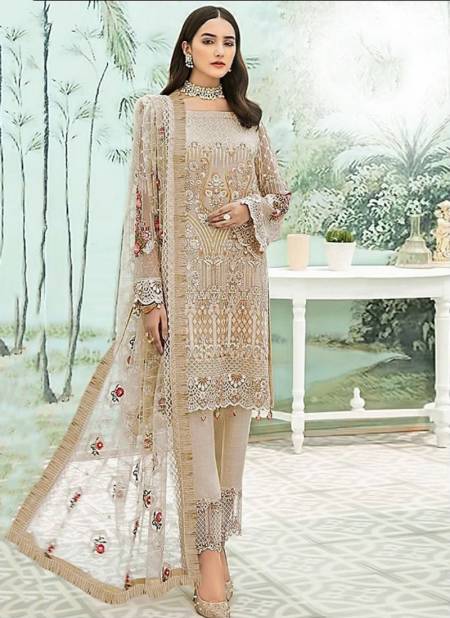 Beige Colour DINSAA SUIT DS120 COLOURS Fancy Festive Wear Designer Pakistani Suit Collection DS-120-B